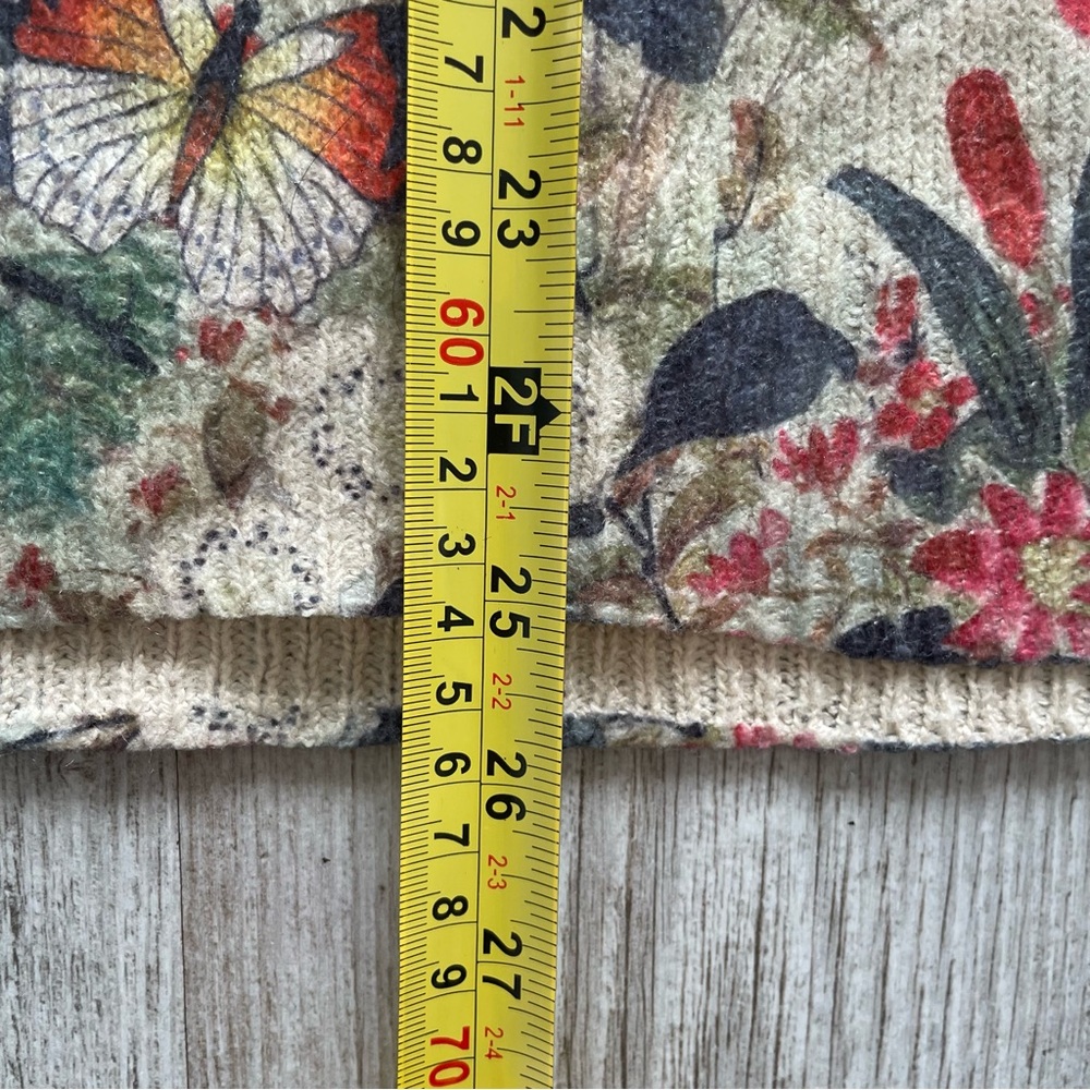 Sweater Pullover Boho/Art to wear Butterfly and Flowers size L - Picture 5 of 7